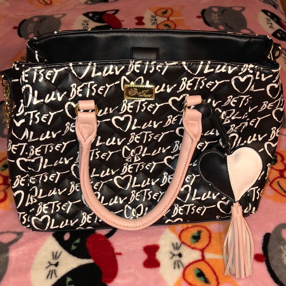Betsey Johnson Black Logo Purse
